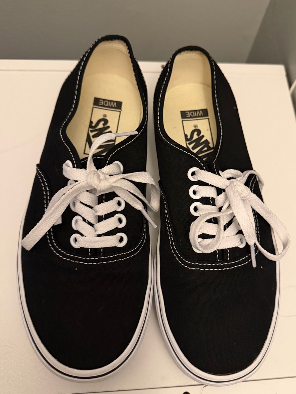 Women’s vans black and white sneakers size 8